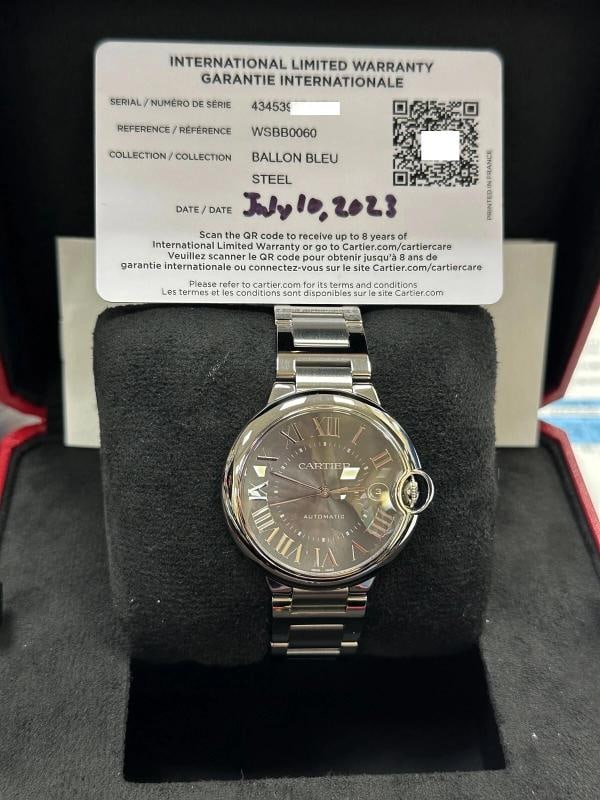 2023 Cartier WSBB0060 Ref 4345 Ballon Bleu Black Dial Stainless Steel Box Paper - 9