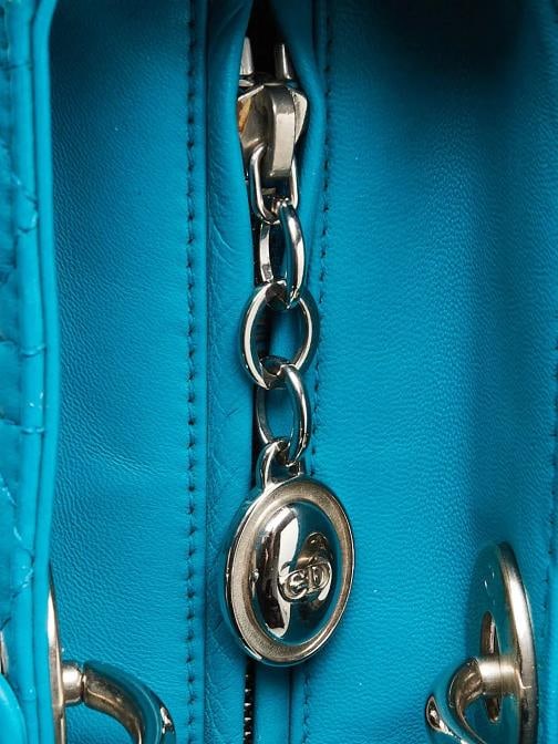 Christian Dior Blue Cannage Quilted Lambskin Leather Large Lady Dior Bag w/o ... - 11