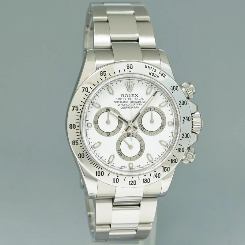 2019 PAPERS RSC MINT Rolex Daytona 116520 White APH Chronograph Blue Chromalight - 3