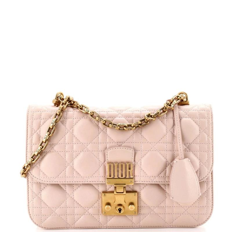 Christian Dior Dioraddict Flap Bag Cannage Quilt Lambskin Medium: Accessories: Keys, Clochette Measurements: Handle Drop 11", Height 6", Width 9.5", Depth 2.5", Strap Drop 20.5" . Condition: Pre-owned - Good,Brand: Christian Dior,Exterior Material: Leather,Style: