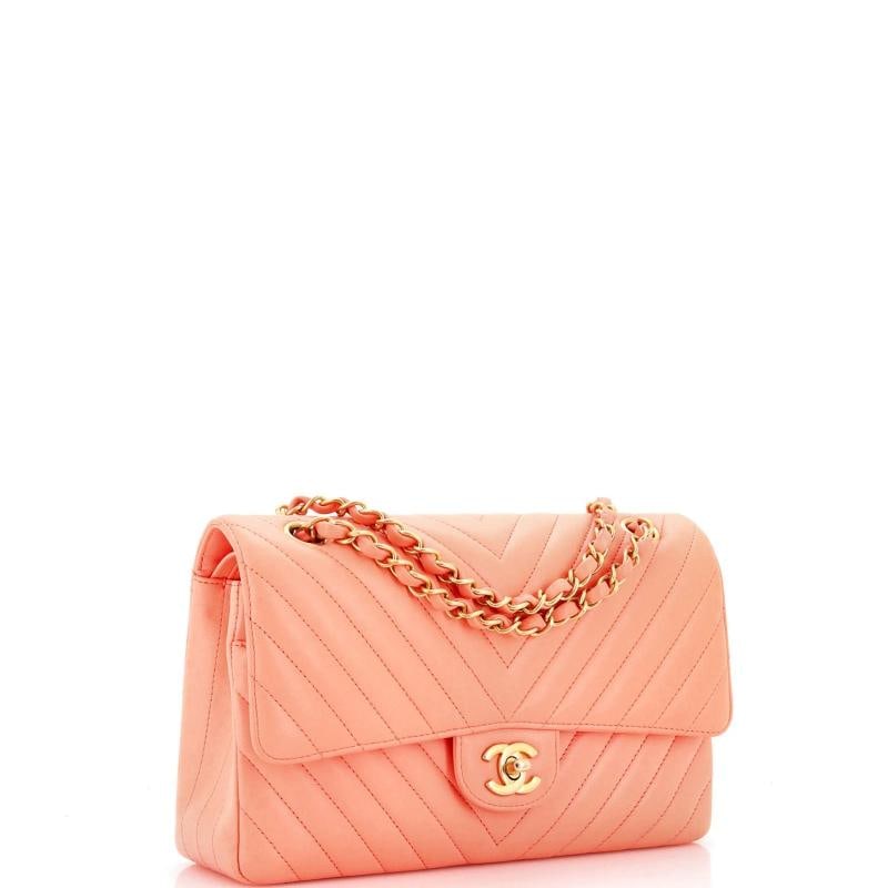 Chanel Classic Double Flap Bag Chevron Lambskin Medium - 3