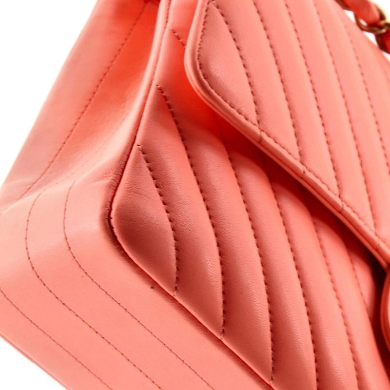 Chanel Classic Double Flap Bag Chevron Lambskin Medium - 7