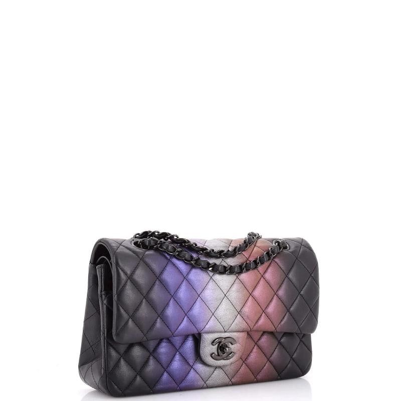 Chanel Classic Double Flap Bag Quilted Ombre Iridescent Calfskin Medium - 2