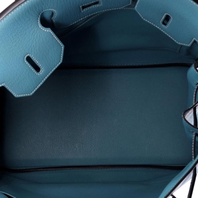 Hermes HAC Birkin Bag Blue Chevre de Coromandel with Palladium Hardware 36 - 6