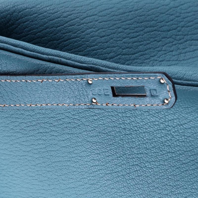 Hermes HAC Birkin Bag Blue Chevre de Coromandel with Palladium Hardware 36 - 8