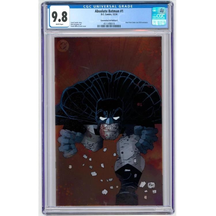 CGC 9.8 Graded Absolute Batman: #1 DC Comics: 1st Print Frank Miller CGC 9.8 NYCC CVR Foil E DC Comics. Condition: Brand New: A new, unread, unused book in perfect condition with no missing or damaged pages. See the