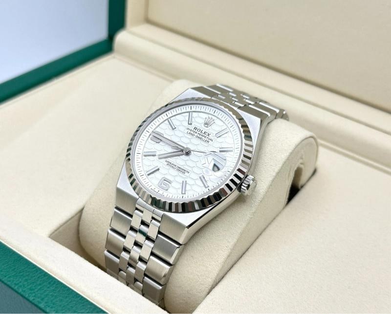 2026 NEW Rolex Land Dweller 40 127334 Honeycomb Dial 18K Gold Steel Box Paper - 5