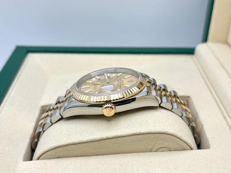 2025 Rolex Datejust 126233 36mm Champagne Dial 18K Gold Steel Box Paper Jubilee - 6