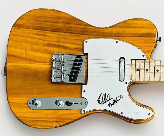 Eddie Van Halen Signed Guitar (JSA): Industry: Music,Signed: Yes,Autograph Authentication: James Spence (JSA),Object Type: Guitar & Guitar Pick,Original/Reproduction: Original,Country of Origin: United States