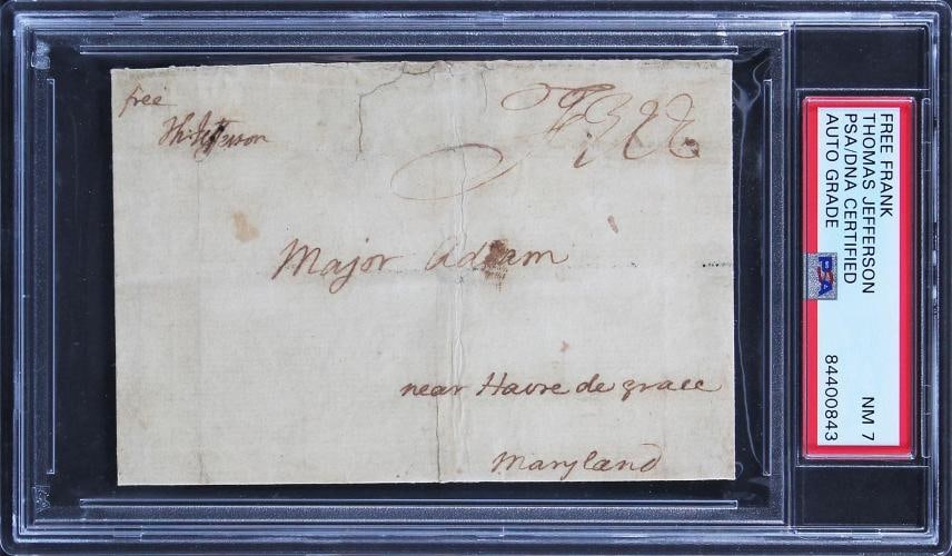 Thomas Jefferson Authentic Signed 3.25x4.65 Free Frank Auto NM 7 PSA/DNA Slabbed: Condition: New: A brand-new, unused, unopened, undamaged item (including handmade items). See the seller's listing for full details. ,Autograph Authentication: PSA,Original/Reproduction: