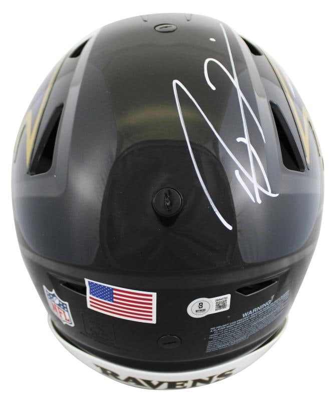 Ravens Ed Reed & Ray Lewis Signed Speed Flex Full Size Helmet BAS Witnessed - 3