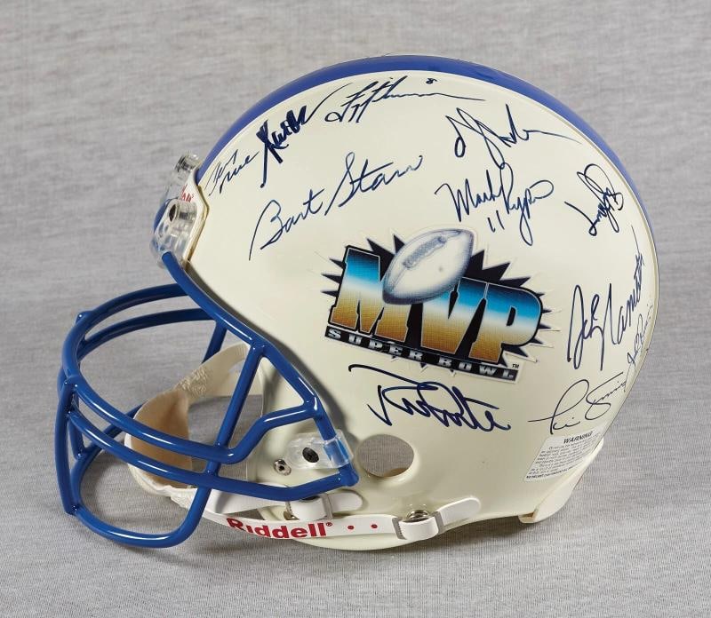 Beautiful Super Bowl MVP's Signed Full Size Authentic Helmet 26 Sigs Beckett COA - 2