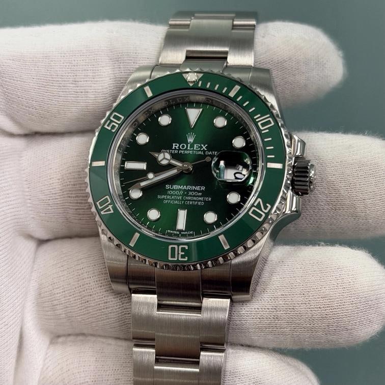 2017 Rolex Submariner Hulk 116610LV 40mm Green Dial Green Bezel Steel Box Paper - 3