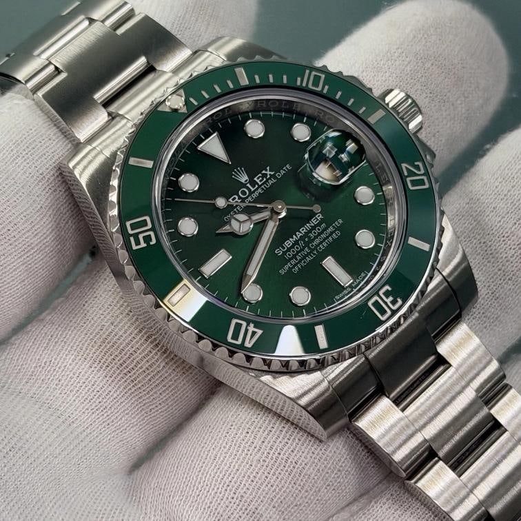 2017 Rolex Submariner Hulk 116610LV 40mm Green Dial Green Bezel Steel Box Paper - 5