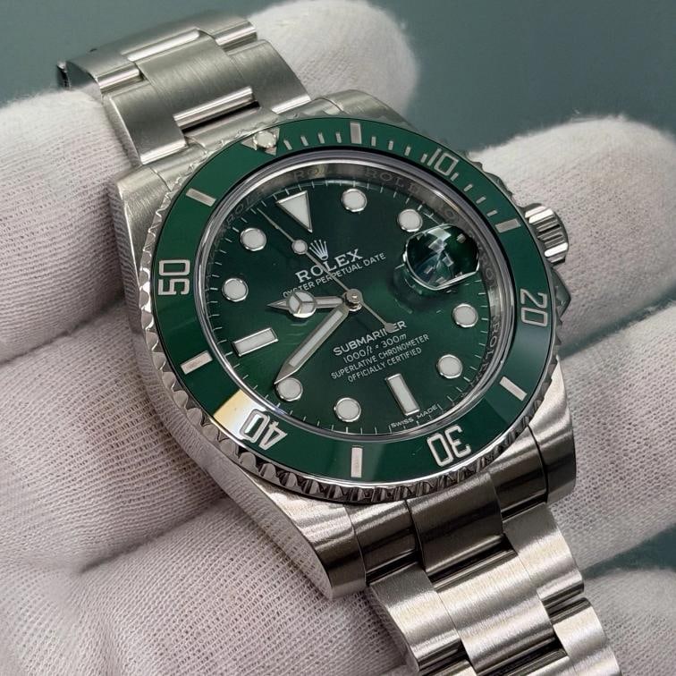 2017 Rolex Submariner Hulk 116610LV 40mm Green Dial Green Bezel Steel Box Paper - 7