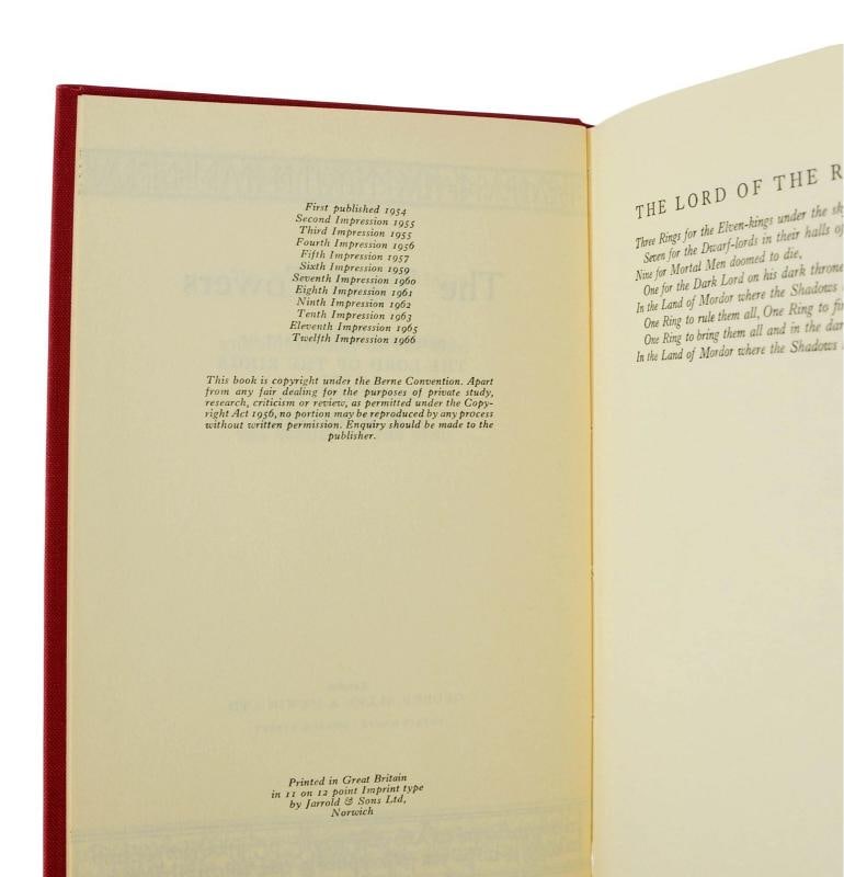 Lord of the Rings ~ J. R. R. Tolkien ~ First British Edition ~ 15/12/11 ~ 1st - 11