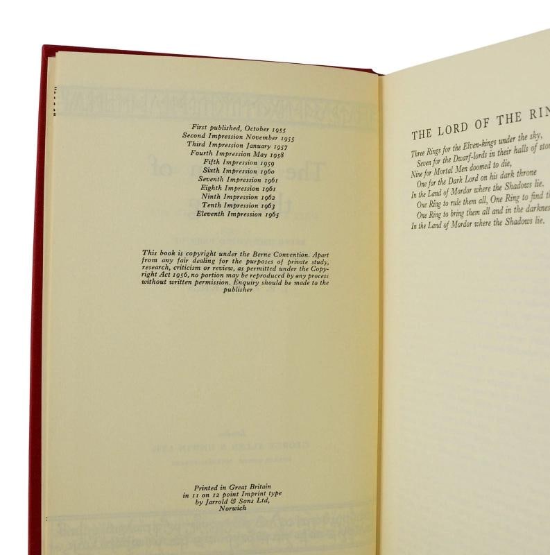 Lord of the Rings ~ J. R. R. Tolkien ~ First British Edition ~ 15/12/11 ~ 1st - 13