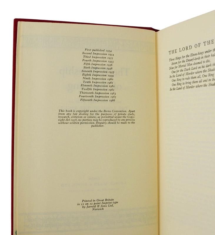Lord of the Rings ~ J. R. R. Tolkien ~ First British Edition ~ 15/12/11 ~ 1st - 9
