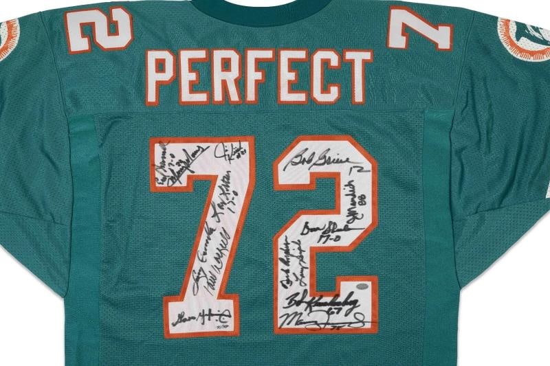 1972 Miami Dolphins Super Bowl Champs Team Signed Wilson Game Jersey Beckett COA - 3