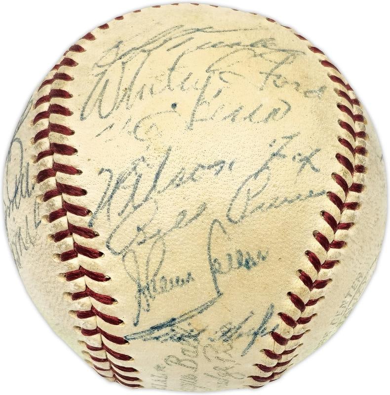 1956 MLB All Stars Auto Harridge AL Baseball 14 Sigs Mickey Mantle Vintage BAS - 3
