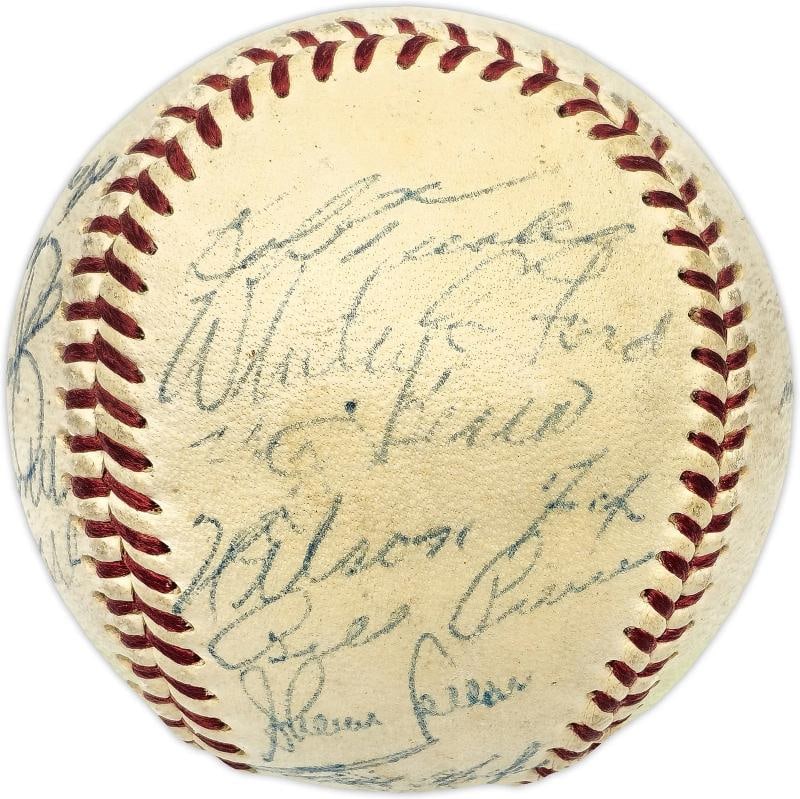 1956 MLB All Stars Auto Harridge AL Baseball 14 Sigs Mickey Mantle Vintage BAS - 4