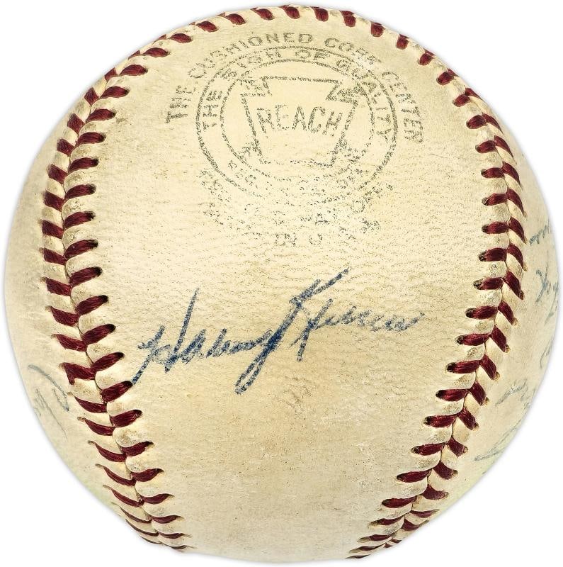 1956 MLB All Stars Auto Harridge AL Baseball 14 Sigs Mickey Mantle Vintage BAS - 5