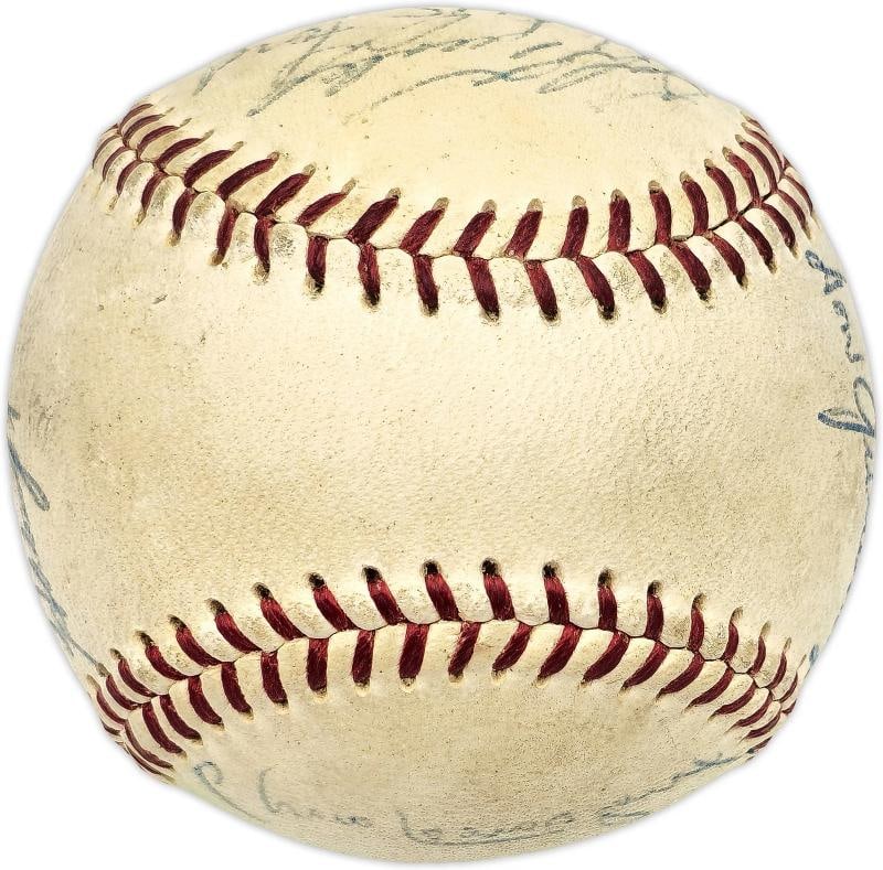 1956 MLB All Stars Auto Harridge AL Baseball 14 Sigs Mickey Mantle Vintage BAS - 7