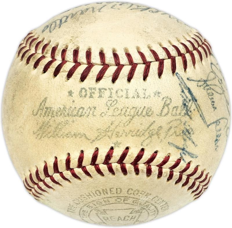 1956 MLB All Stars Auto Harridge AL Baseball 14 Sigs Mickey Mantle Vintage BAS - 8