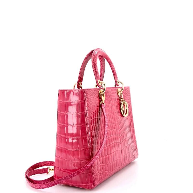 Christian Dior Lady Dior Bag Crocodile Large - 2