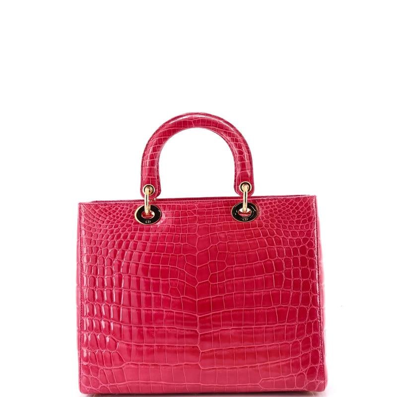 Christian Dior Lady Dior Bag Crocodile Large - 3