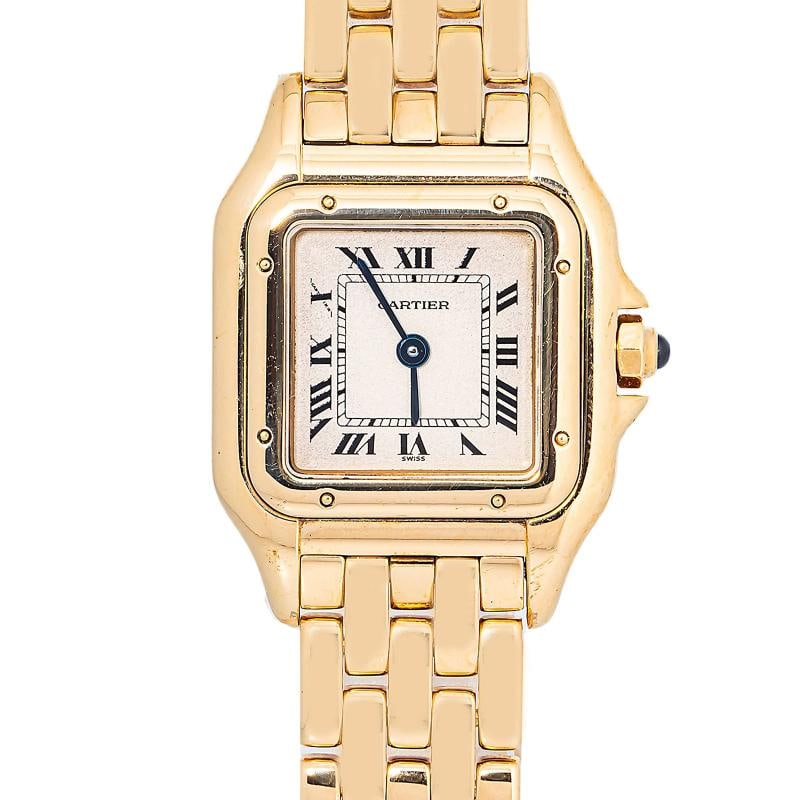 Cartier PanthÃƒÂ¨re W25022B9 Quartz 18k YG Champagne Dial Women Watch 22mm - 2