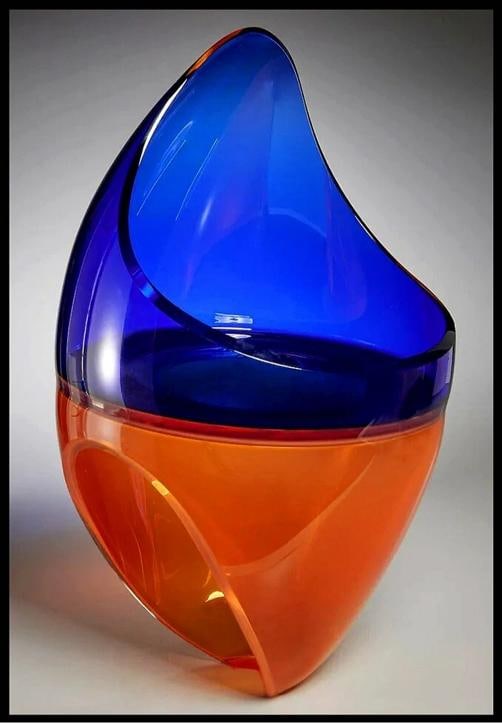 John Kiley Signed Original Hand Blown Art Glass Vase~(26Ã¢â‚¬Â? x 15& - 3