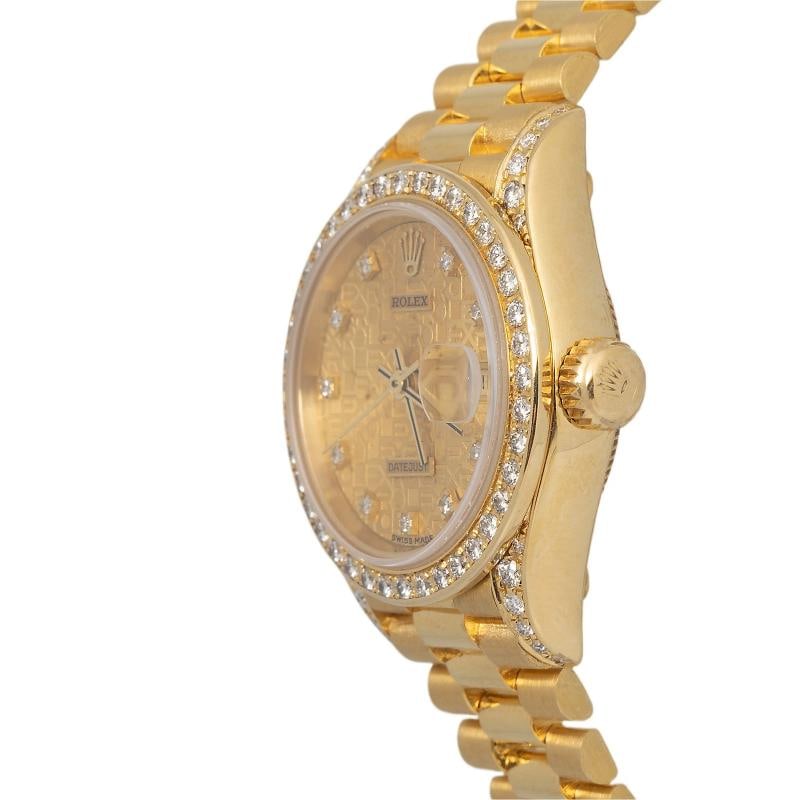 Rolex Datejust 69158 Paper 18K YG Factory Diamond Dial & Bezel Lady's Watch 26mm - 3