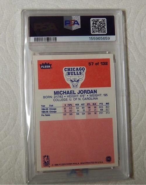 Michael Jordan 1986 Fleer #57 (PSA 7) ROOKIE - 2
