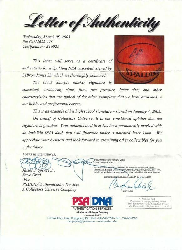 Lebron James Pre Rookie 2003 High School Era Single Signed Basketball PSA DNA - 3