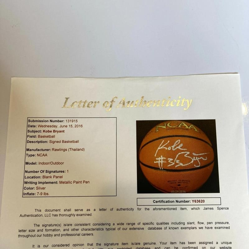 Beautiful Kobe Bryant #33 Pre Rookie (High School Era) Signed Basketball JSA COA - 4