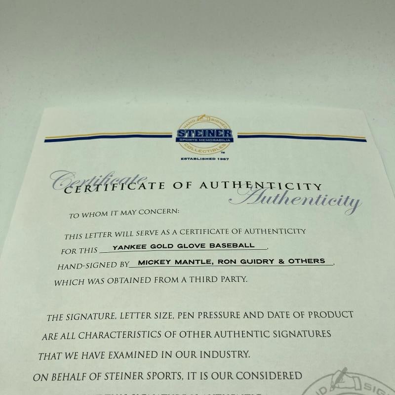 Mickey Mantle 536 HR's Yankees Gold Glove Signed Baseball PSA DNA - 10