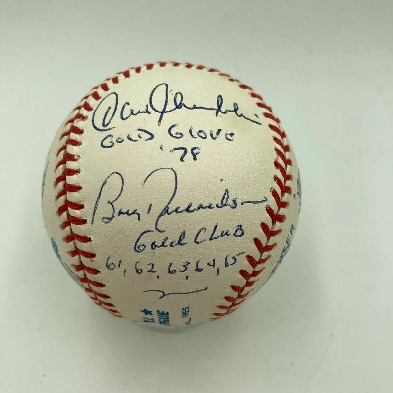 Mickey Mantle 536 HR's Yankees Gold Glove Signed Baseball PSA DNA - 6
