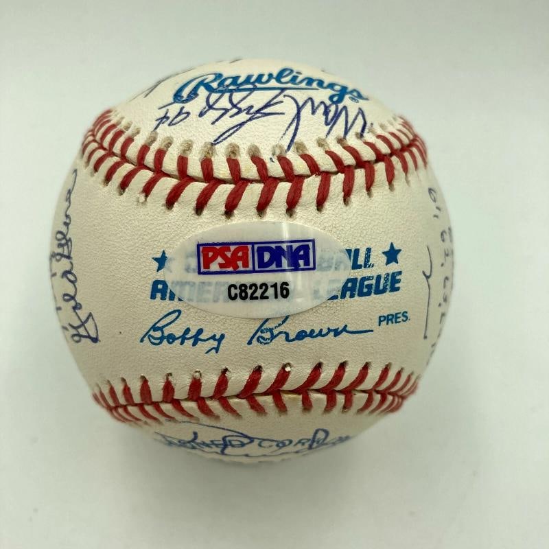 Mickey Mantle 536 HR's Yankees Gold Glove Signed Baseball PSA DNA - 9