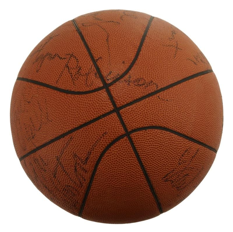 Wilt Chamberlain 1972-1973 Los Angeles Lakers Champs Team Signed Baseball JSA - 6