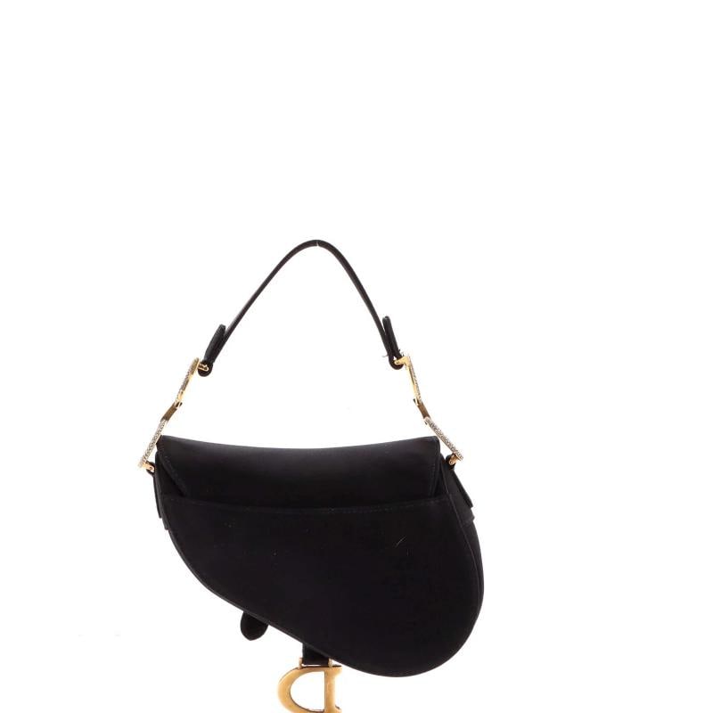 Christian Dior Saddle Handbag Velvet with Crystals Mini - 3