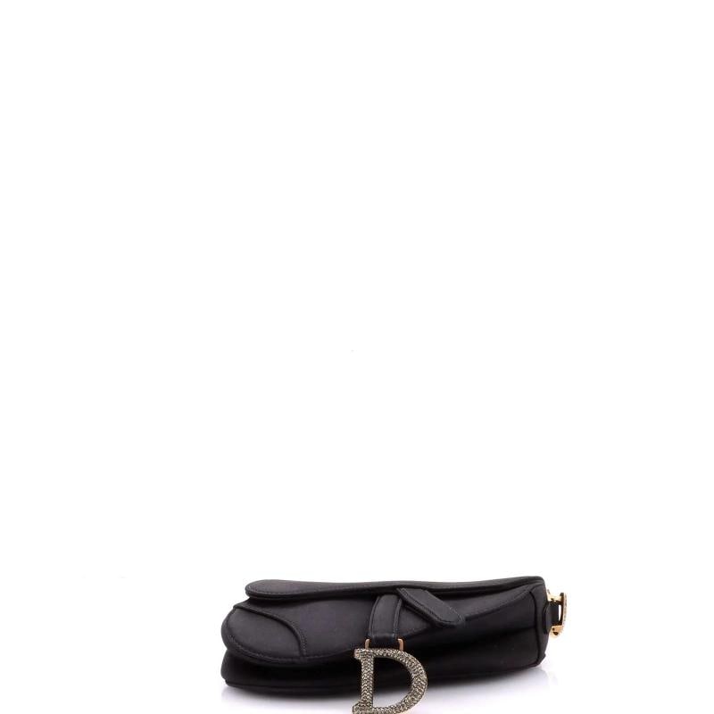 Christian Dior Saddle Handbag Velvet with Crystals Mini - 4