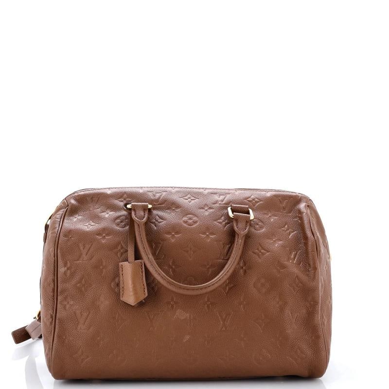 Louis Vuitton Speedy Bandouliere Bag Monogram Empreinte Leather 30: Condition: Pre-owned - Good,Brand: Louis Vuitton,Exterior Material: Leather,Style: Satchels,Exterior Color: Brown,Department: Women,Size: 30,Accessories: Clochette, With Strap