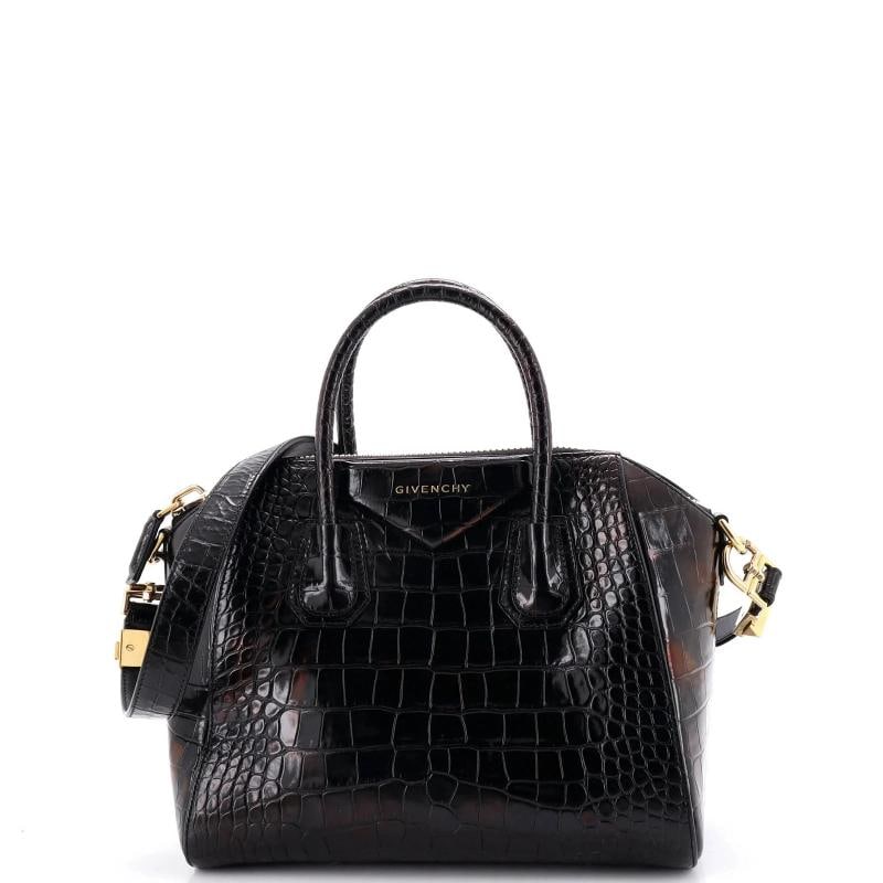 Givenchy Antigona Bag Crocodile Embossed Leather Medium: Condition: Pre-owned - Good,Brand: Givenchy,Exterior Material: Leather,Style: Satchels,Exterior Color: Black,Department: Women,Size: Medium