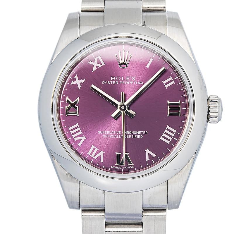 Rolex Oyster Perpetual 177200 Card Purple Grape Dial Auto Women's Watch 31MM - 2