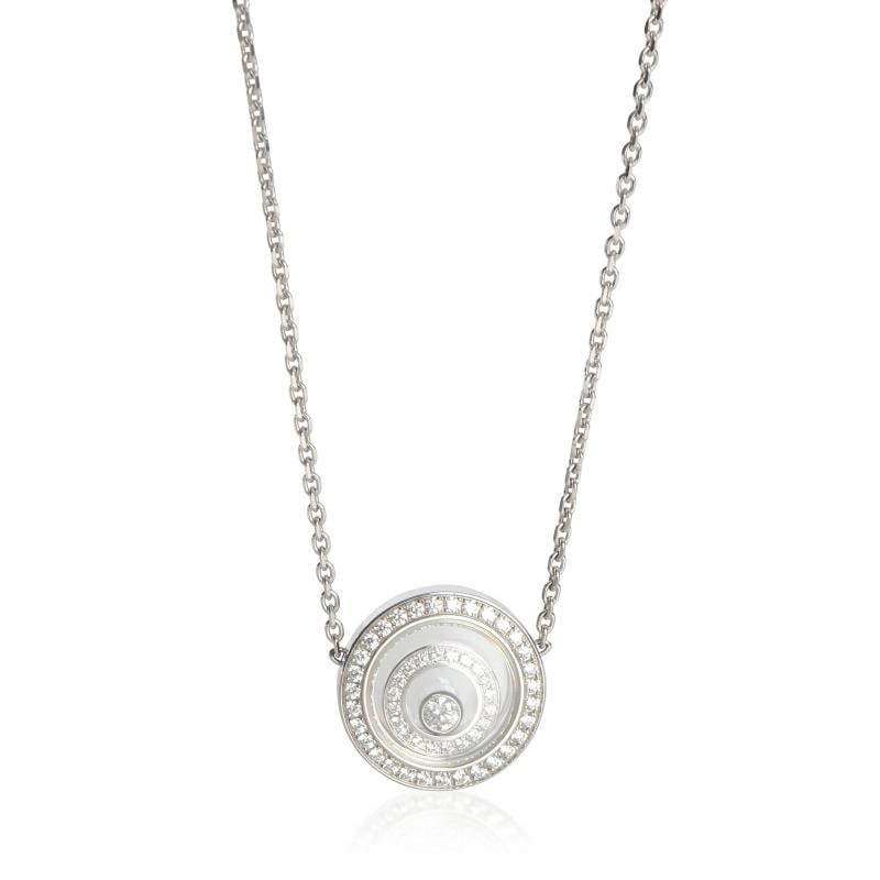 Chopard White Gold Diamond Happy Spirit Pendant: Condition: Pre-owned - Good,Clasp/Buckle Type: Lobster Claw,With Original Box/Packaging: Yes,Side Stone Type: Diamond,Side Stone Weight (cts): 0.38,Metal Purity: 18k,With Papers: No,Gross Weight