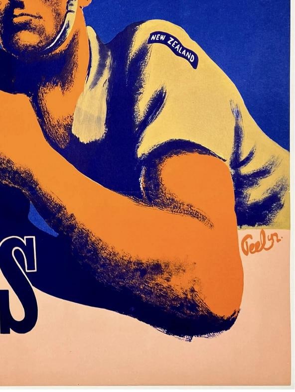 Original Vintage Poster NEW ZEALAND FIGHTS Propaganda World War I WWII LINEN - 5