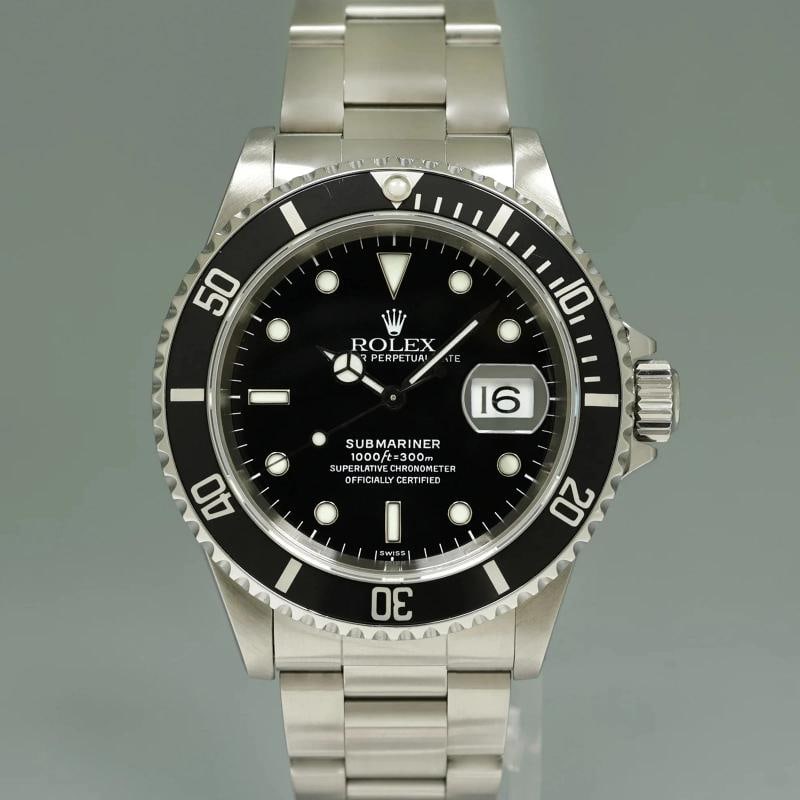1999 MINT Rolex Submariner Date 16610 Swiss Only Steel Black 40mm Watch Box - 2
