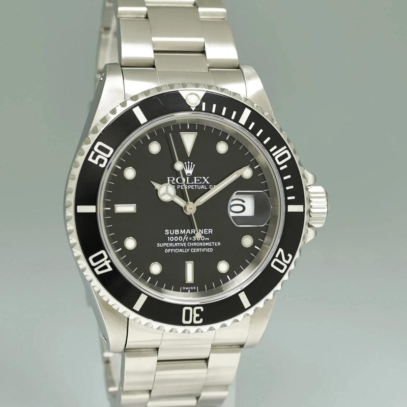 1999 MINT Rolex Submariner Date 16610 Swiss Only Steel Black 40mm Watch Box - 3