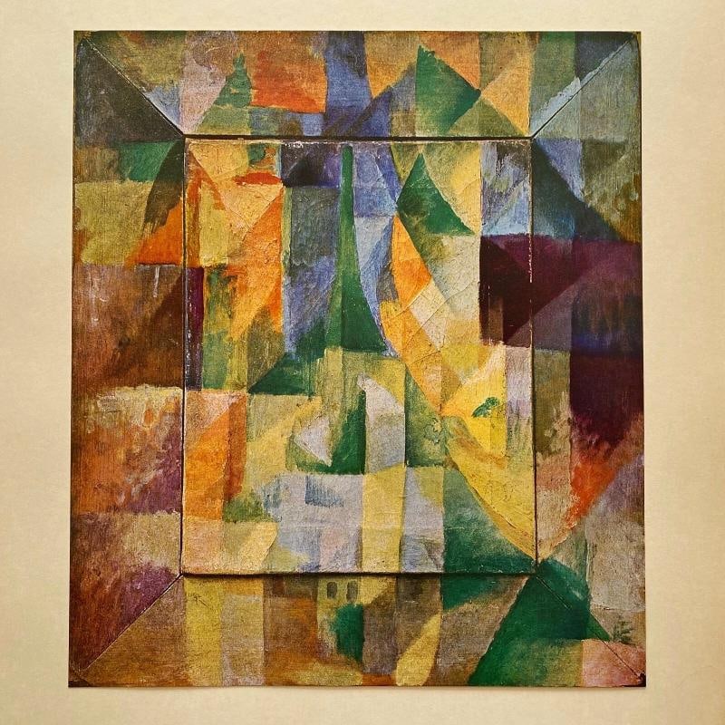 ROBERT DELAUNAY RARE 1953 CUBISM LITHOGRAPH PRINT " SIMULTANEOUS WINDOWS " 1911 - 7